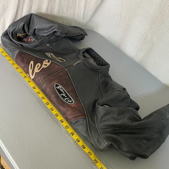 Harley Davidson Womens Leather Bomber Jacket Size Large Limited Edition No Cages - Picture 15 of 16